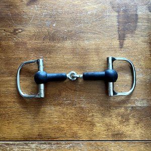Korsteel Rubber D-ring Single Jointed Snaffle Bit 5"